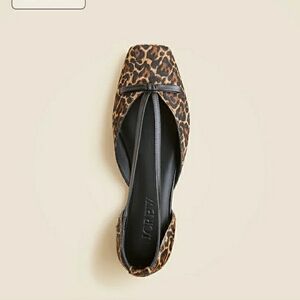 J Crew Quinn Cut Out Ballet Flats In Leopard Print